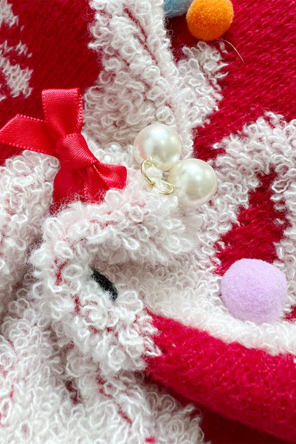 Pearl Detail Round Neck Long Sleeve Sweater
